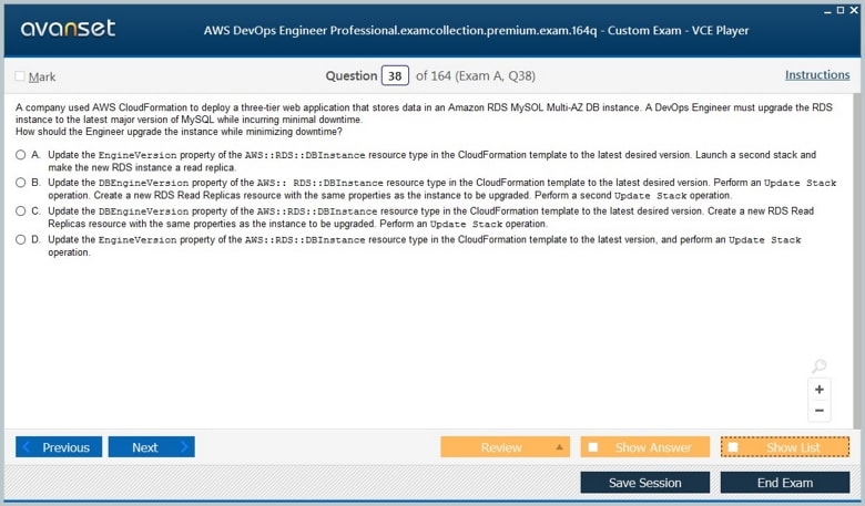 AWS DevOps Engineer Professional Premium VCE Screenshot #4